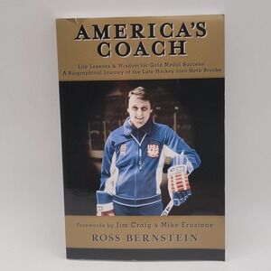 Ross Bernstein America's Coach Paperback‎ 4th Edition Signed Herb Brooks Good